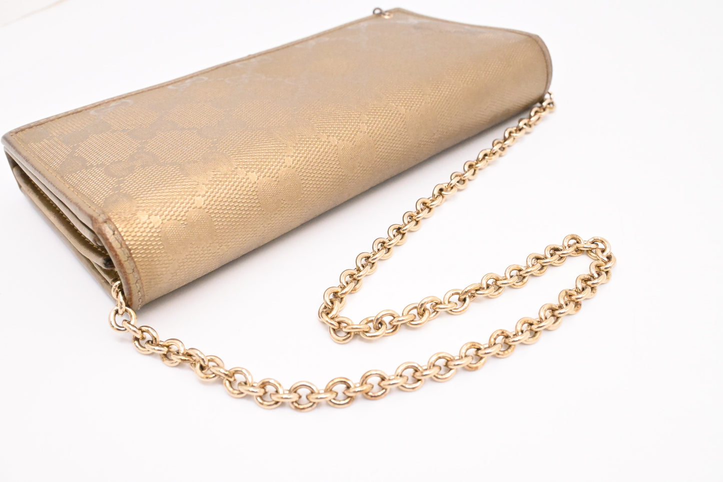 Gucci Chain Wallet in Gold Leather
