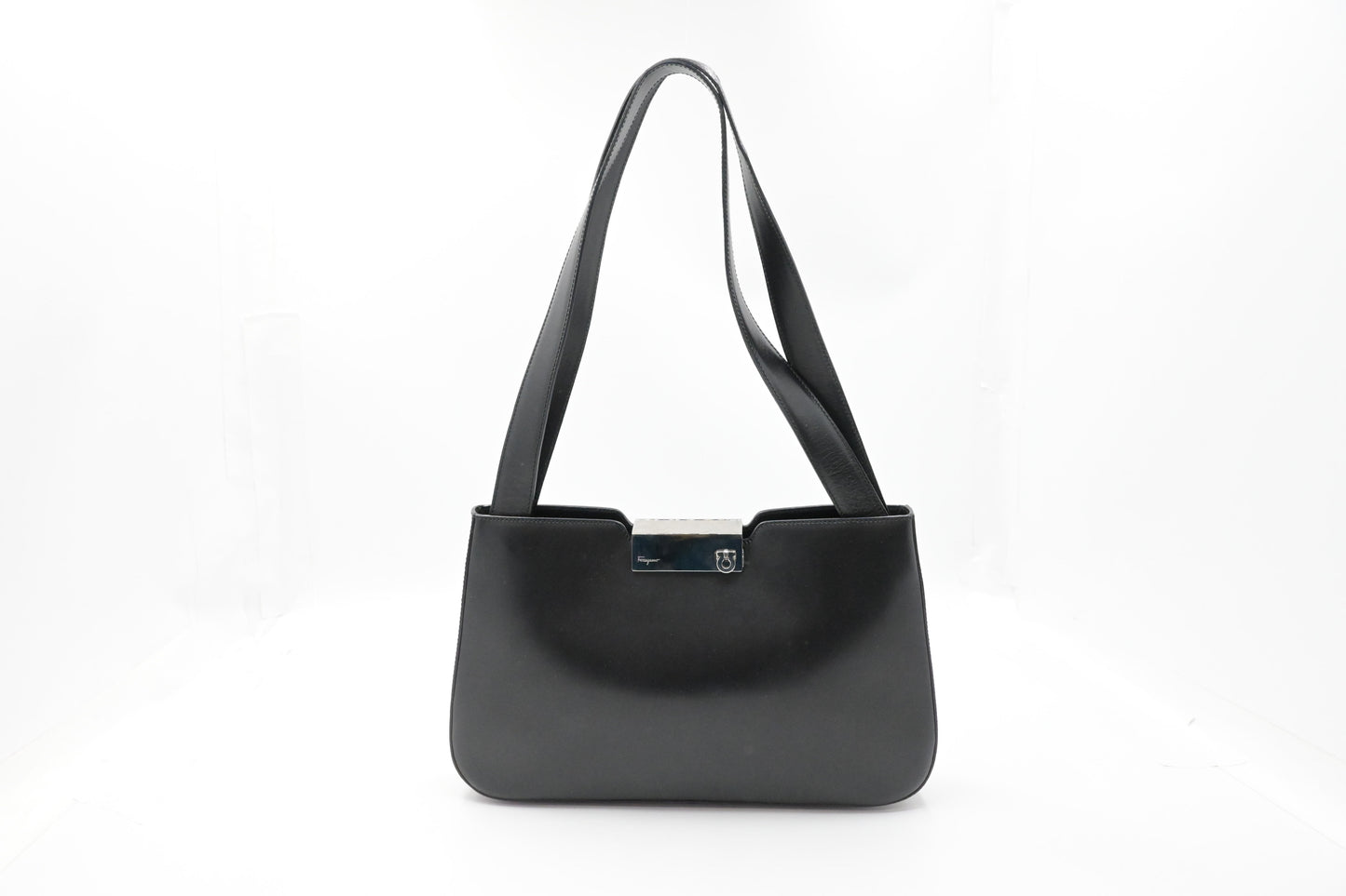Ferragamo Shoulder Bag in Black Leather