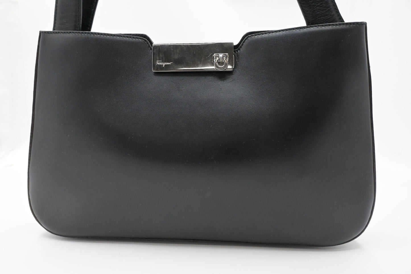 Ferragamo Shoulder Bag in Black Leather