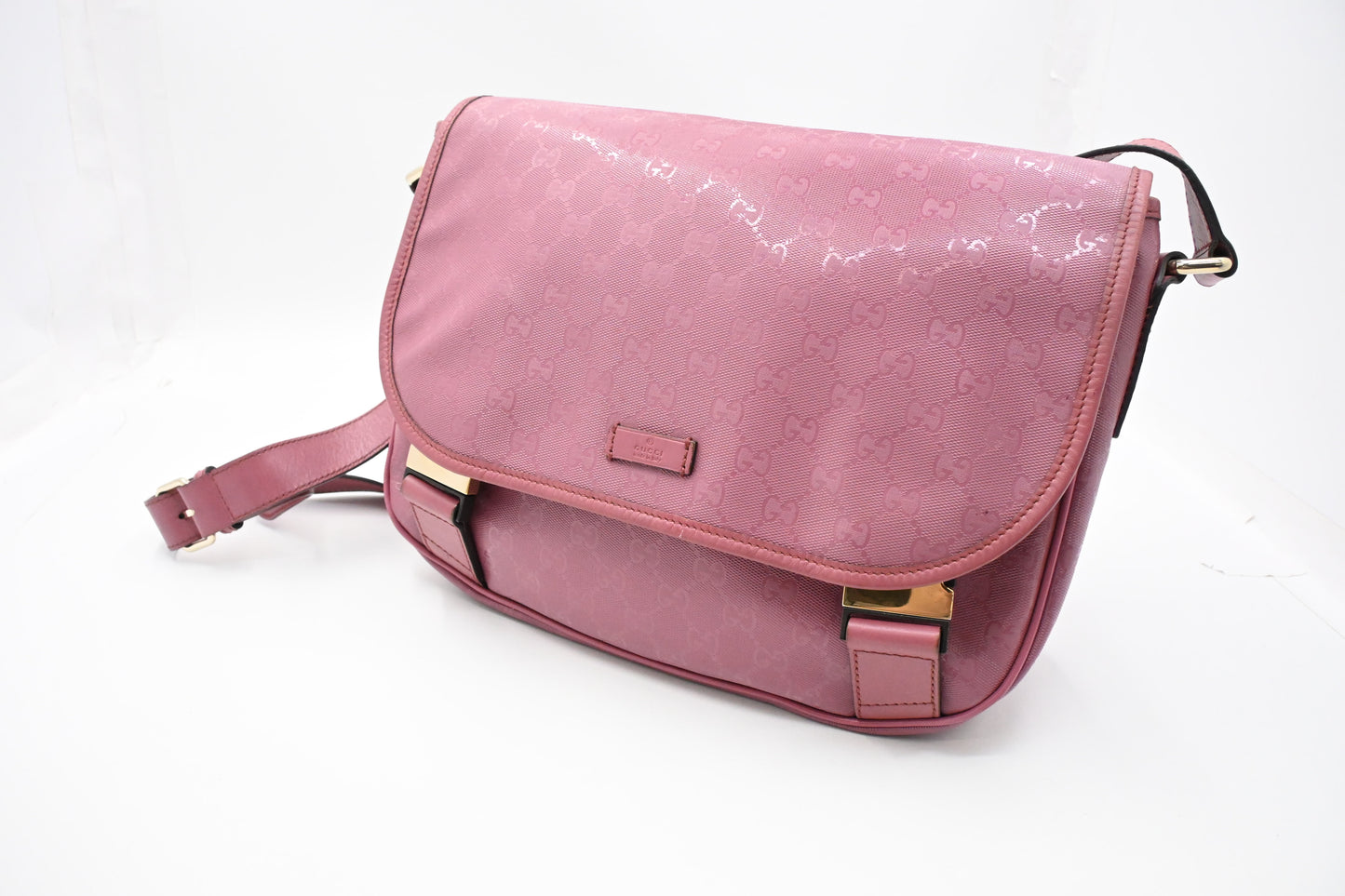 Gucci Small Messenger Bag in Pink Imprime Canvas