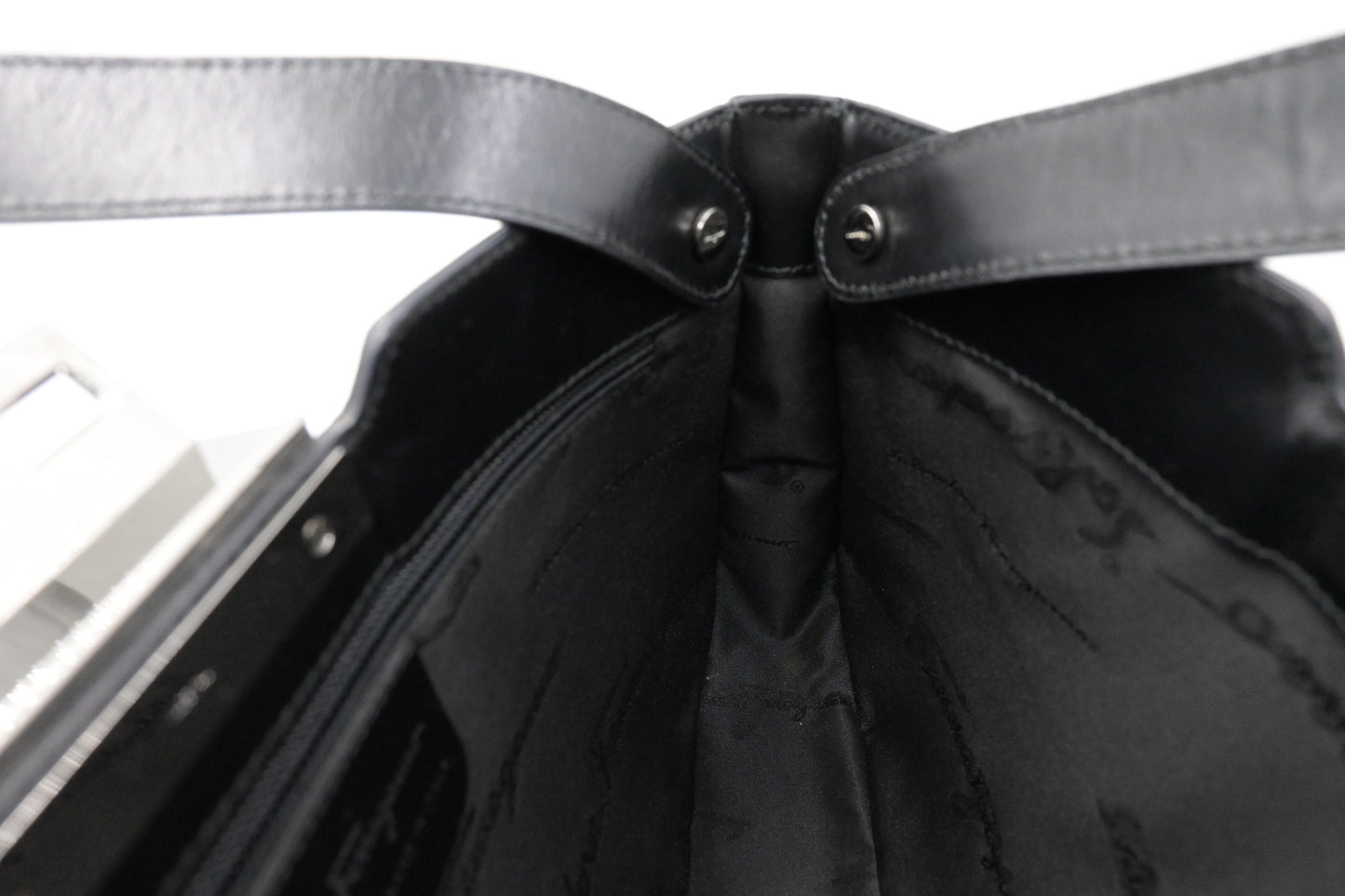 Ferragamo Shoulder Bag in Black Leather