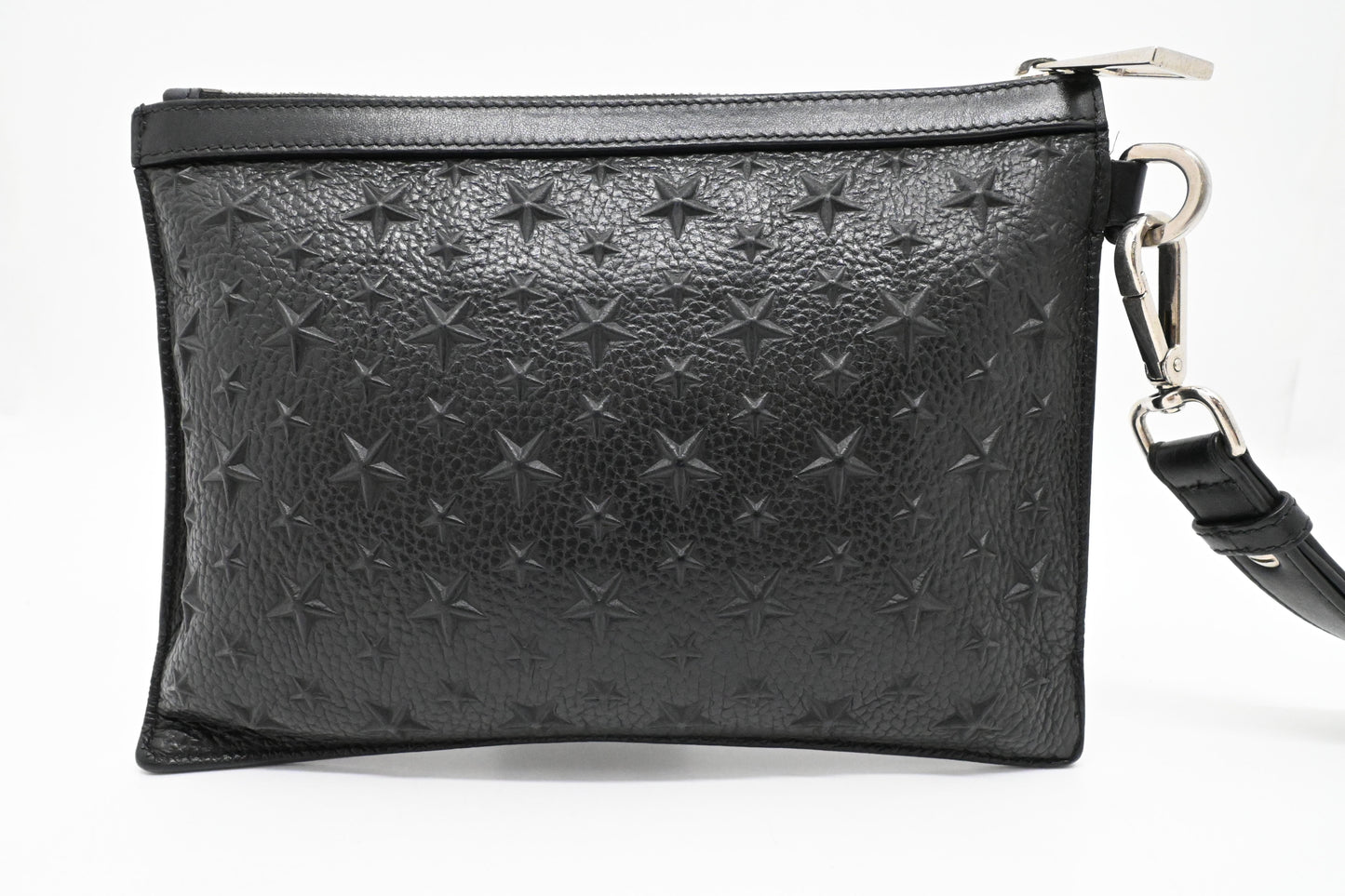 Jimmy Choo Wrist Pouch in Stars Black Leather