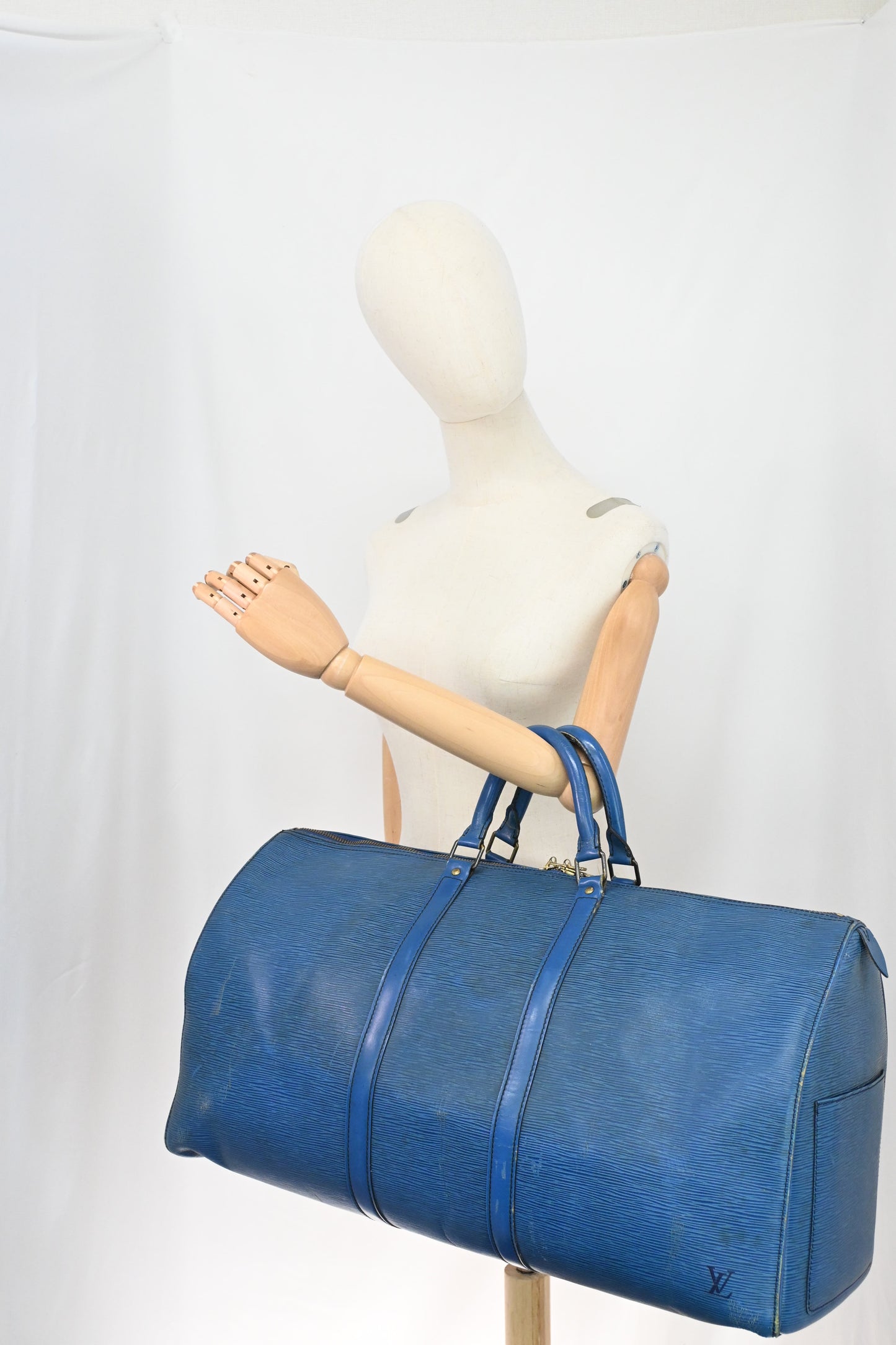Louis Vuitton Keepall 55 in Blue Epi Leather