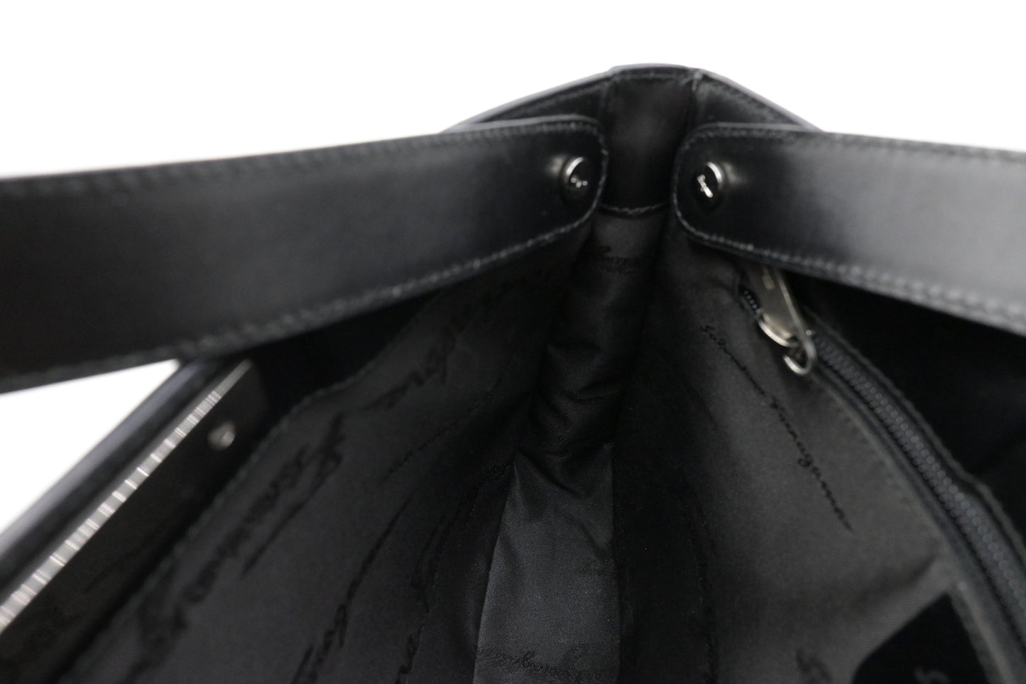 Ferragamo Shoulder Bag in Black Leather