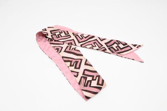 Fendi Bandeau in Pink and Brown Silk