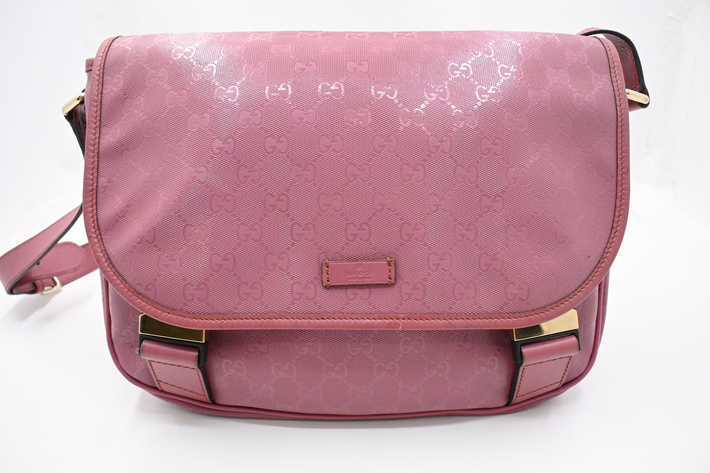 Gucci Small Messenger Bag in Pink Imprime Canvas
