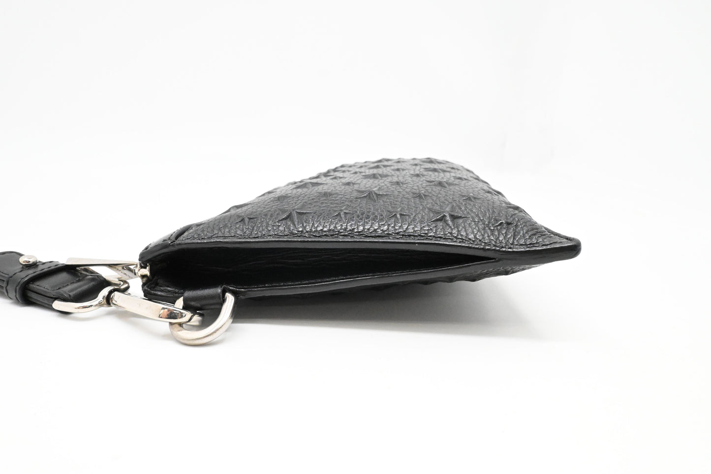 Jimmy Choo Wrist Pouch in Stars Black Leather