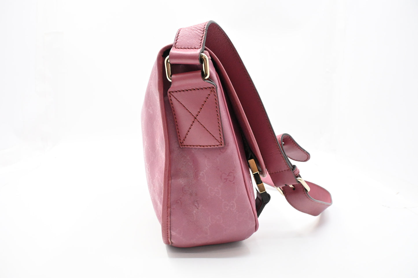 Gucci Small Messenger Bag in Pink Imprime Canvas