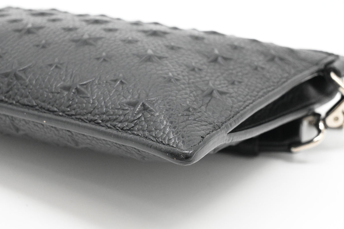 Jimmy Choo Wrist Pouch in Stars Black Leather