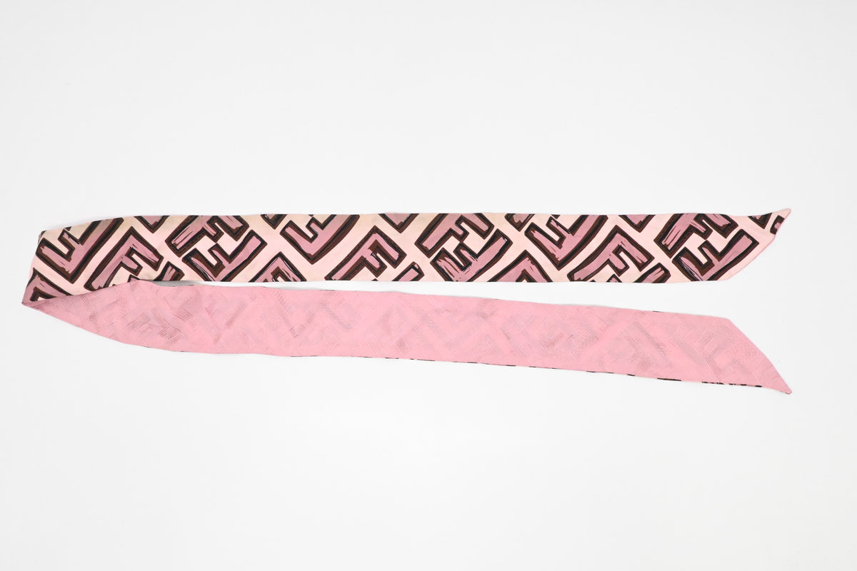 Fendi Bandeau in Pink and Brown Silk