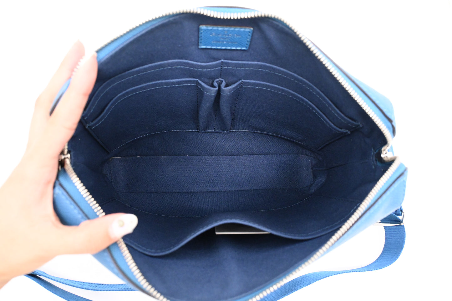 Louis Vuitton Grigori PM in Blue Taiga Leather