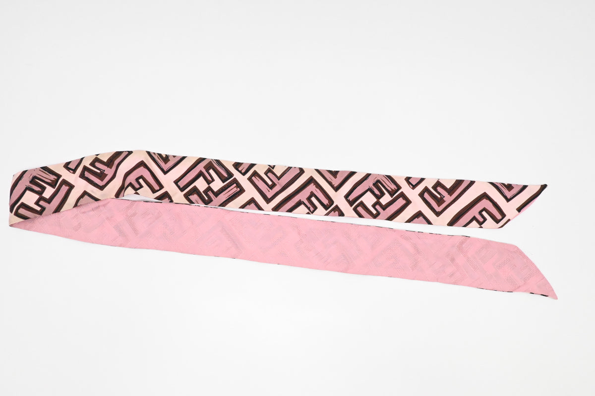Fendi Bandeau in Pink and Brown Silk