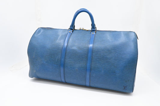 Louis Vuitton Keepall 55 in Blue Epi Leather