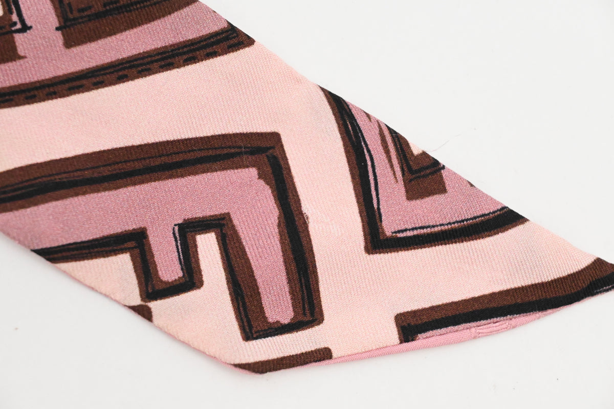 Fendi Bandeau in Pink and Brown Silk