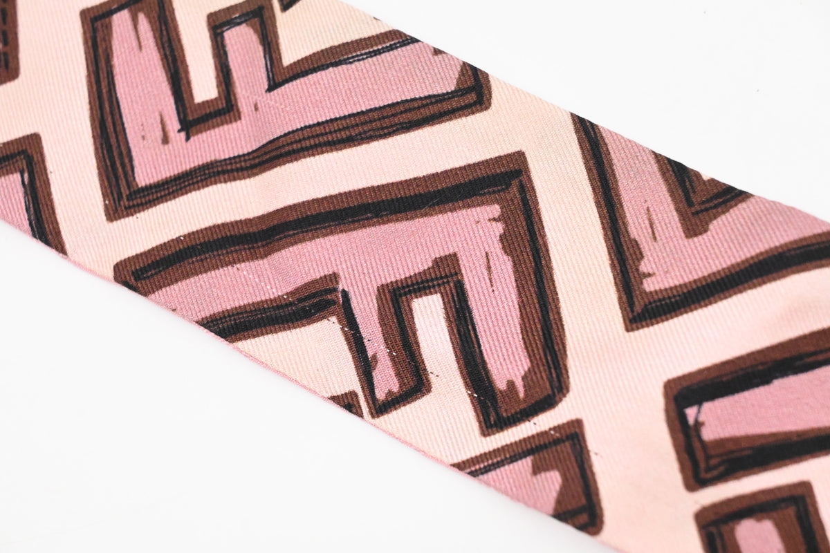 Fendi Bandeau in Pink and Brown Silk
