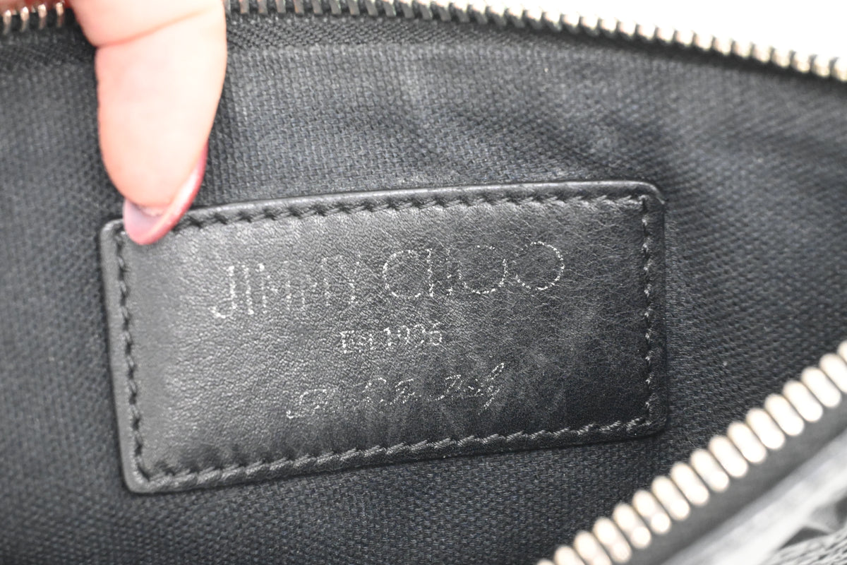 Jimmy Choo Wrist Pouch in Stars Black Leather