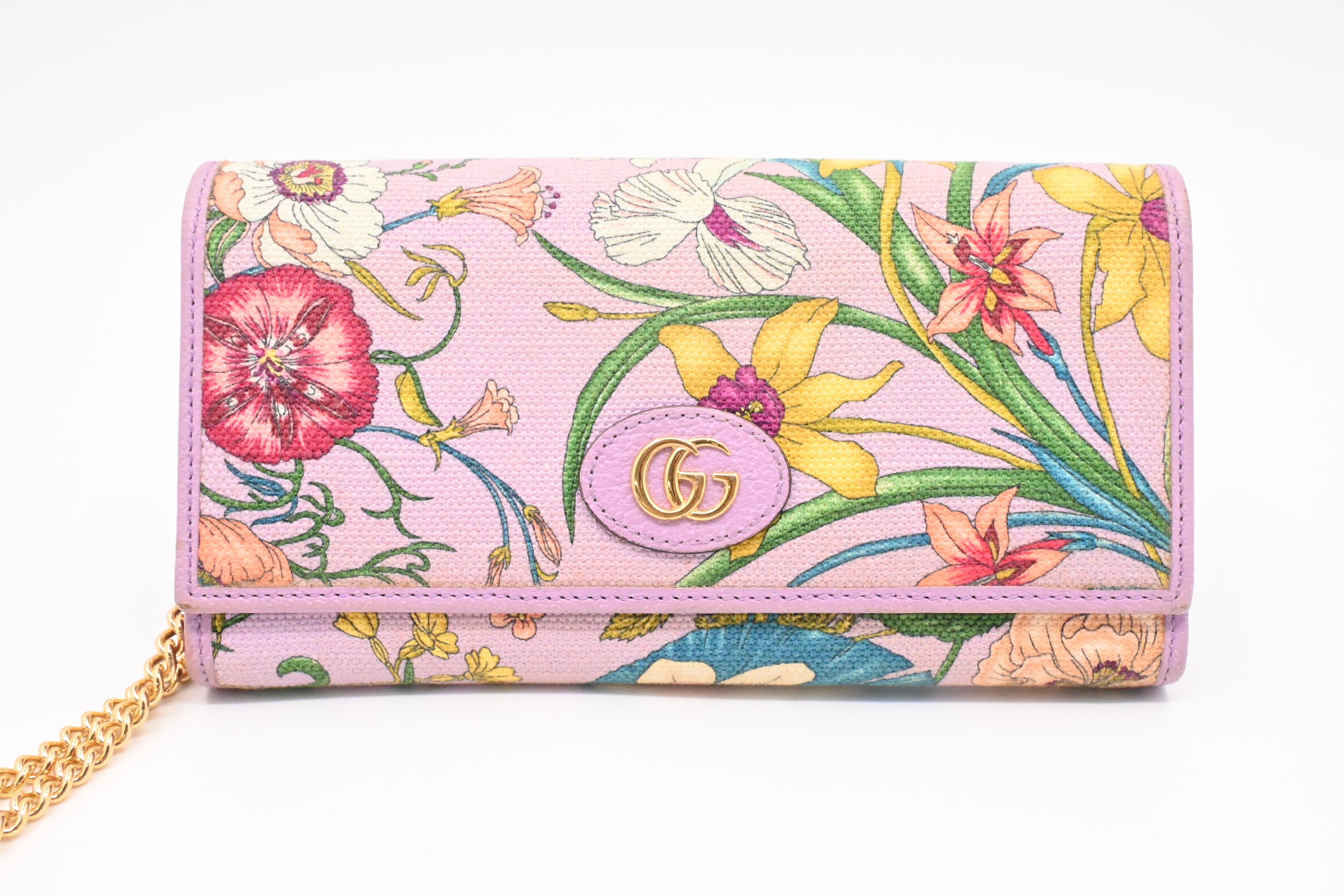 Gucci Flora Wallet on Chain in Lavender Canvas – Weekly Lux Drop