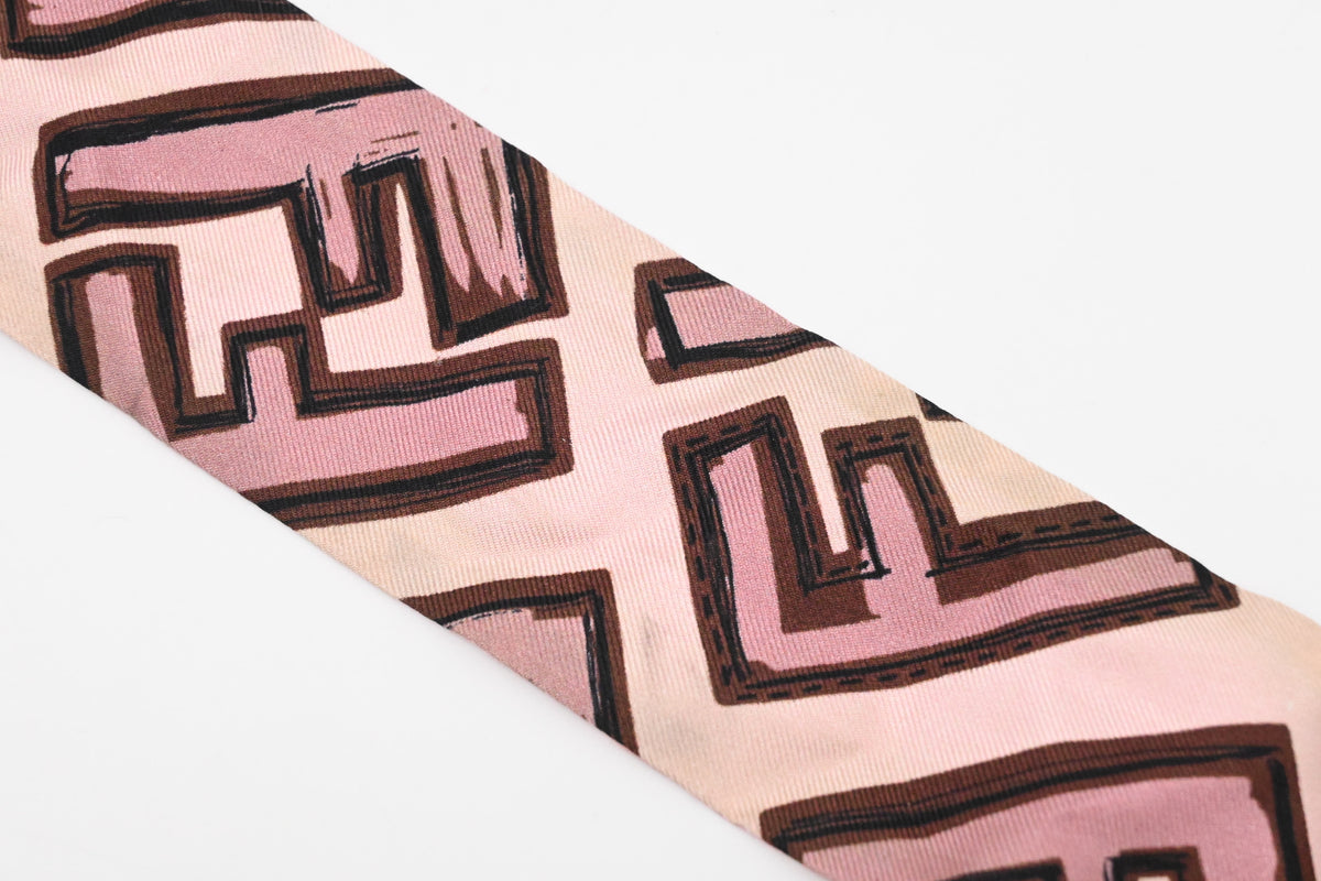 Fendi Bandeau in Pink and Brown Silk