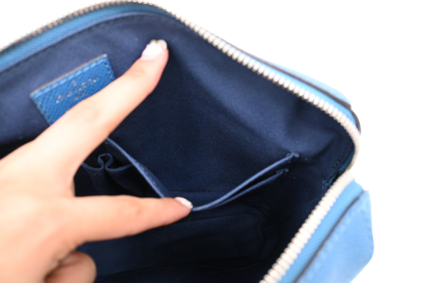 Louis Vuitton Grigori PM in Blue Taiga Leather