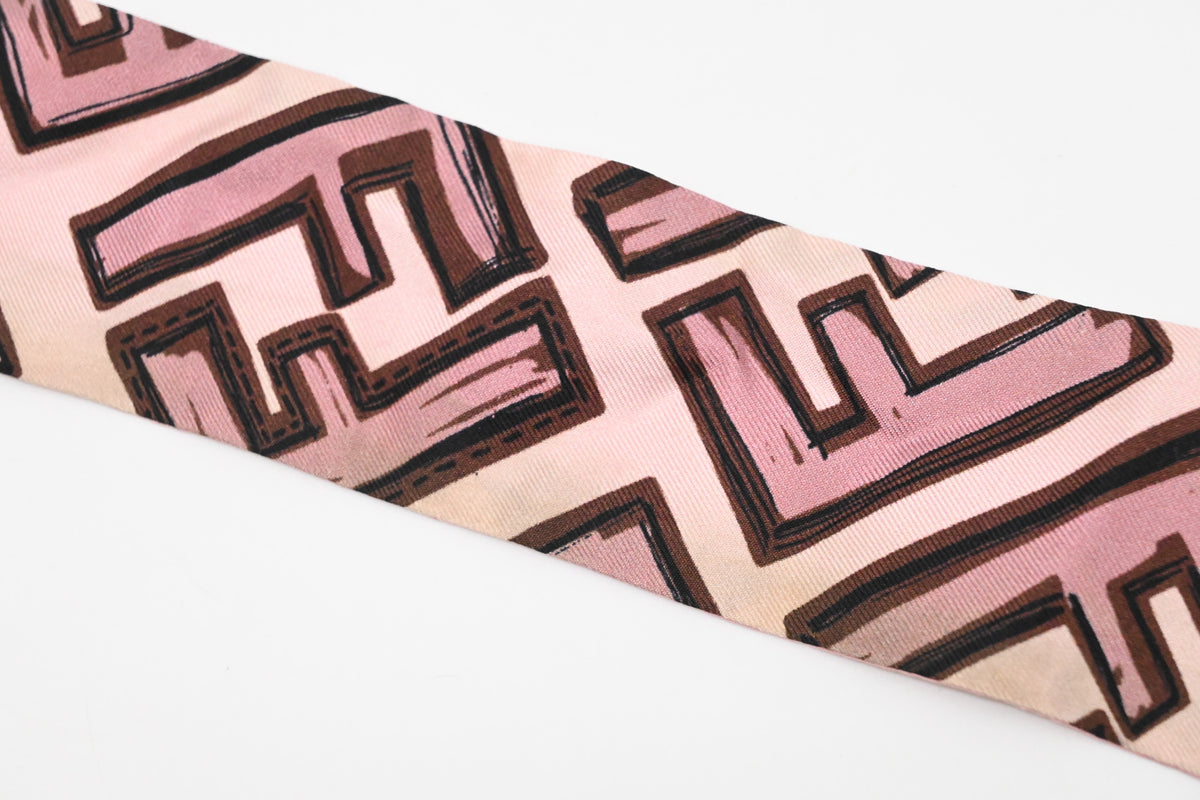 Fendi Bandeau in Pink and Brown Silk