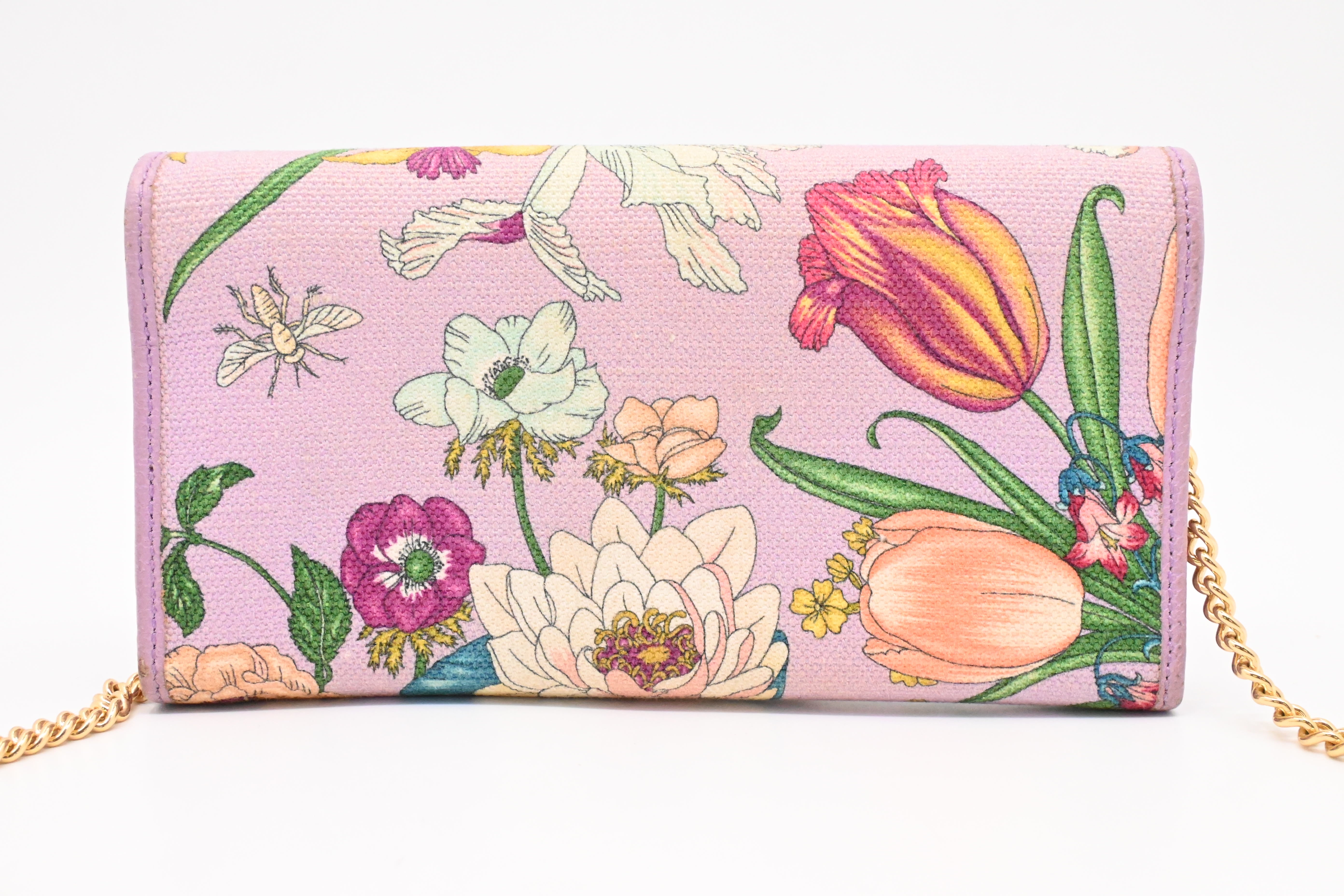 Gucci Flora Wallet on Chain in Lavender Canvas – Weekly Lux Drop