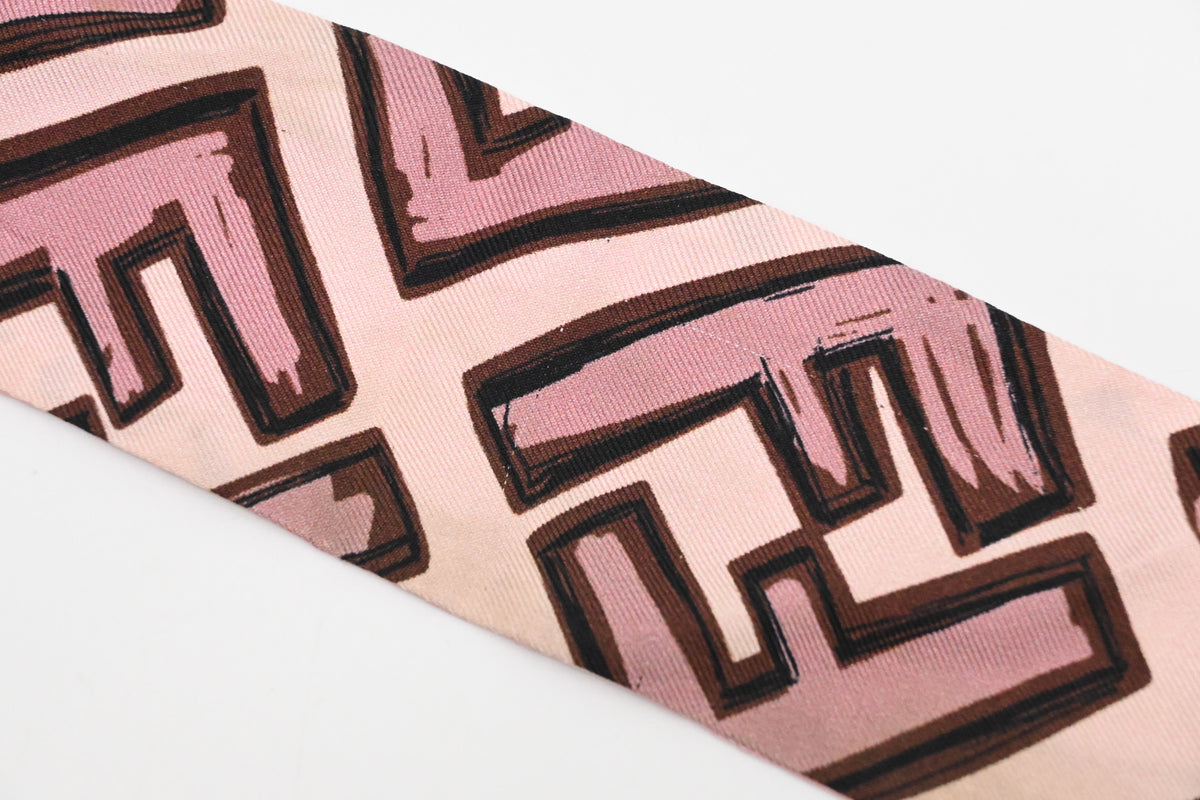 Fendi Bandeau in Pink and Brown Silk