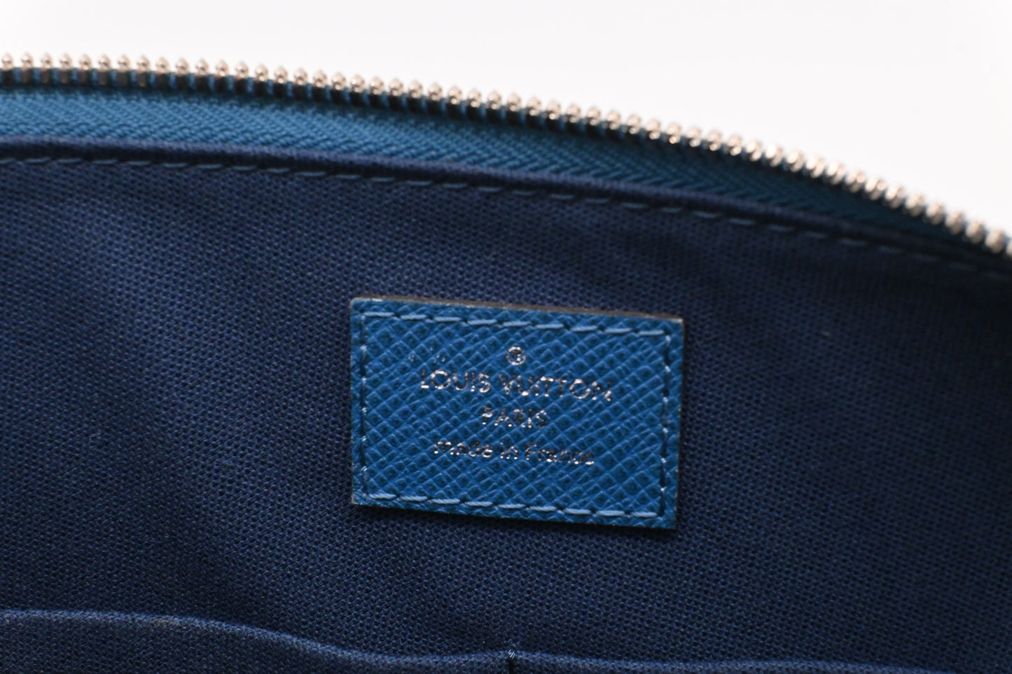 Louis Vuitton Grigori PM in Blue Taiga Leather