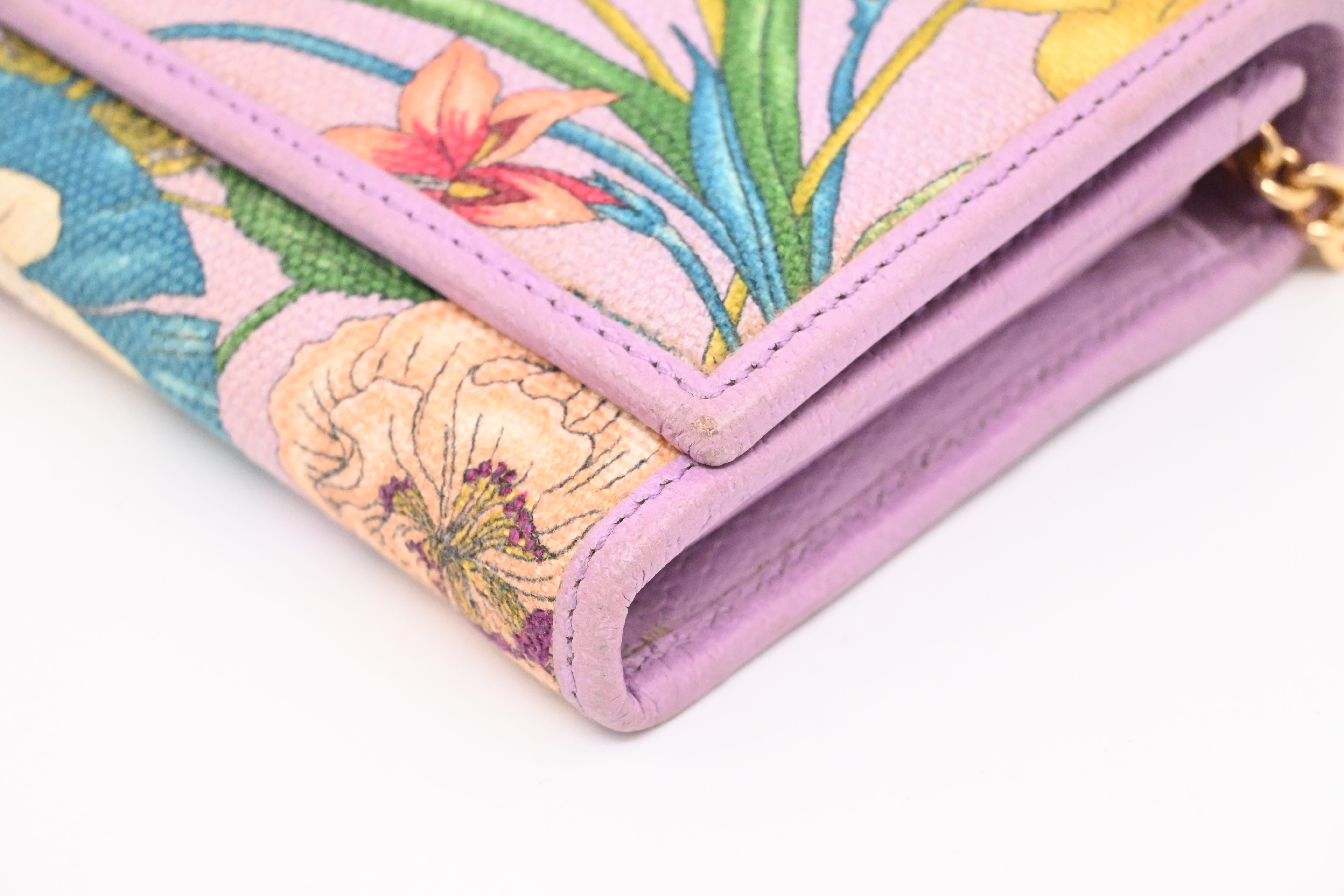Gucci Flora Wallet on Chain in Lavender Canvas – Weekly Lux Drop