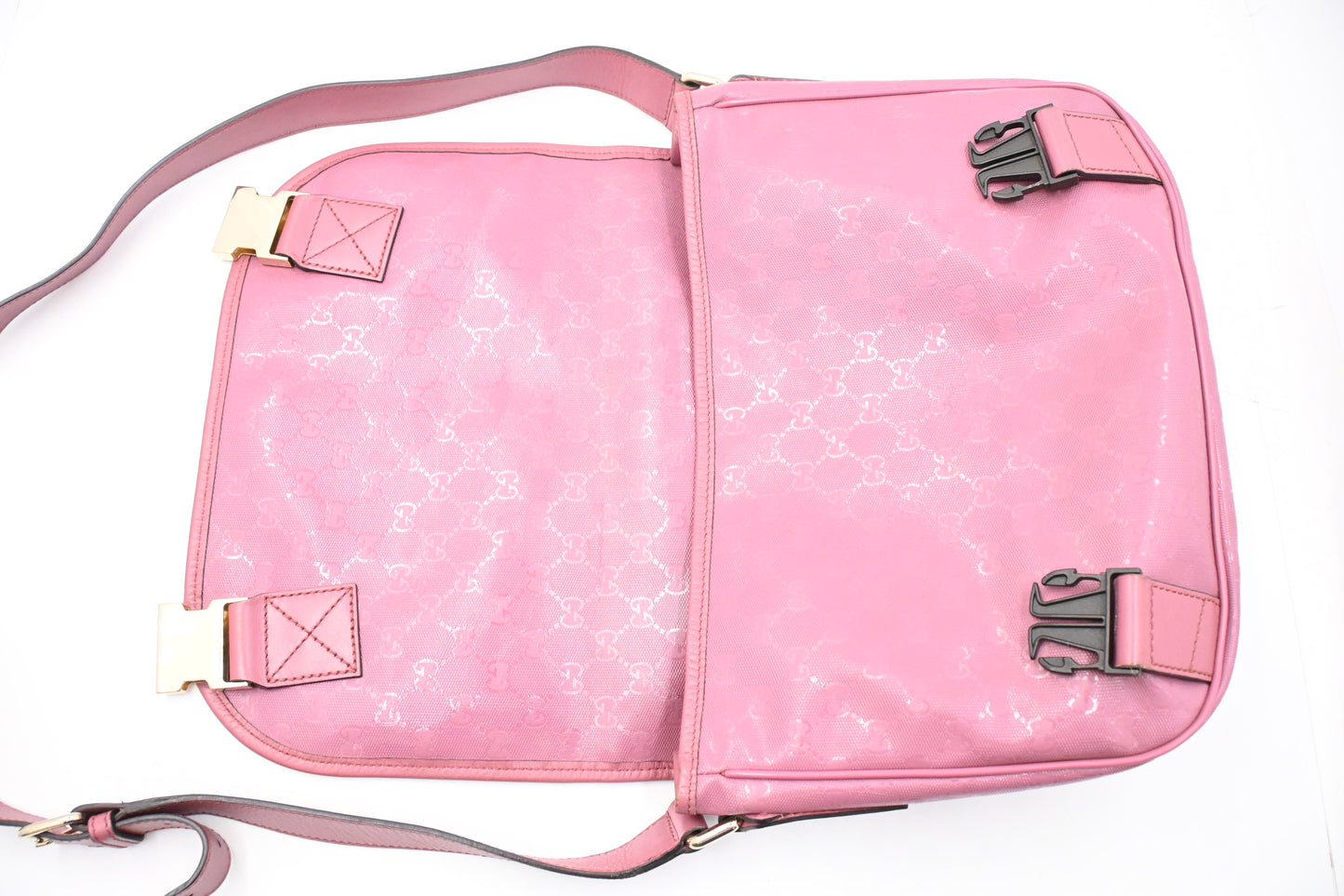Gucci Small Messenger Bag in Pink Imprime Canvas