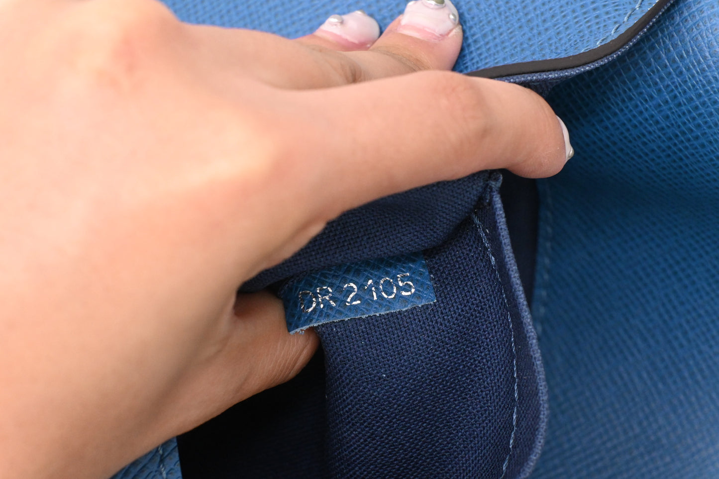 Louis Vuitton Grigori PM in Blue Taiga Leather