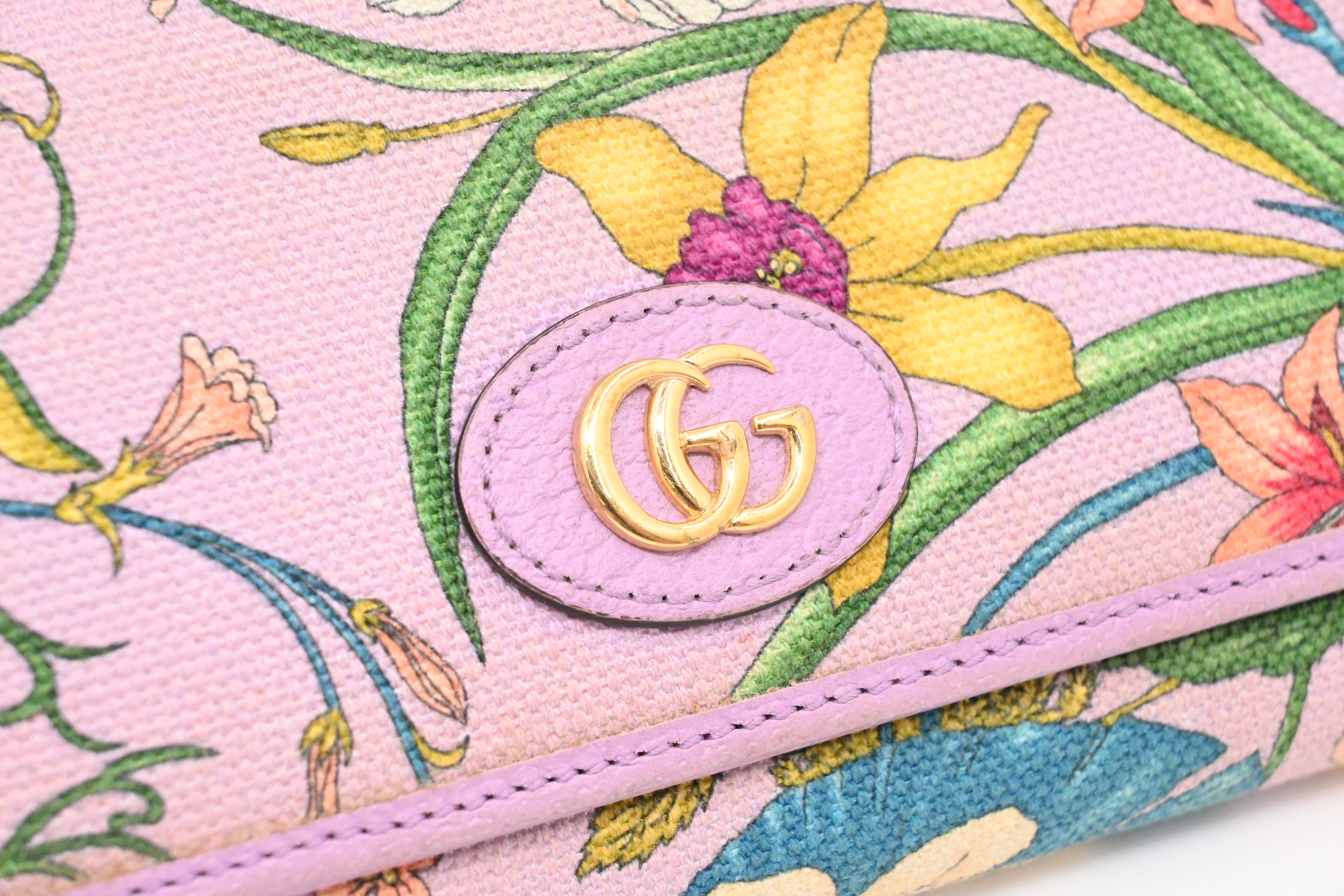 Gucci Flora Wallet on Chain in Lavender Canvas – Weekly Lux Drop