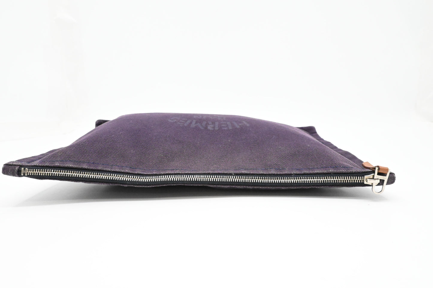 Hermes Bain Pouch in Purple Canvas