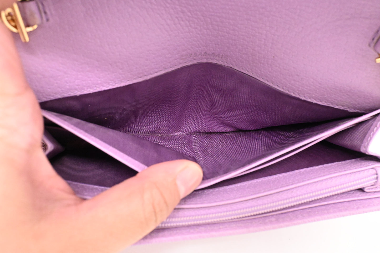 Gucci Flora Wallet on Chain in Lavender Canvas