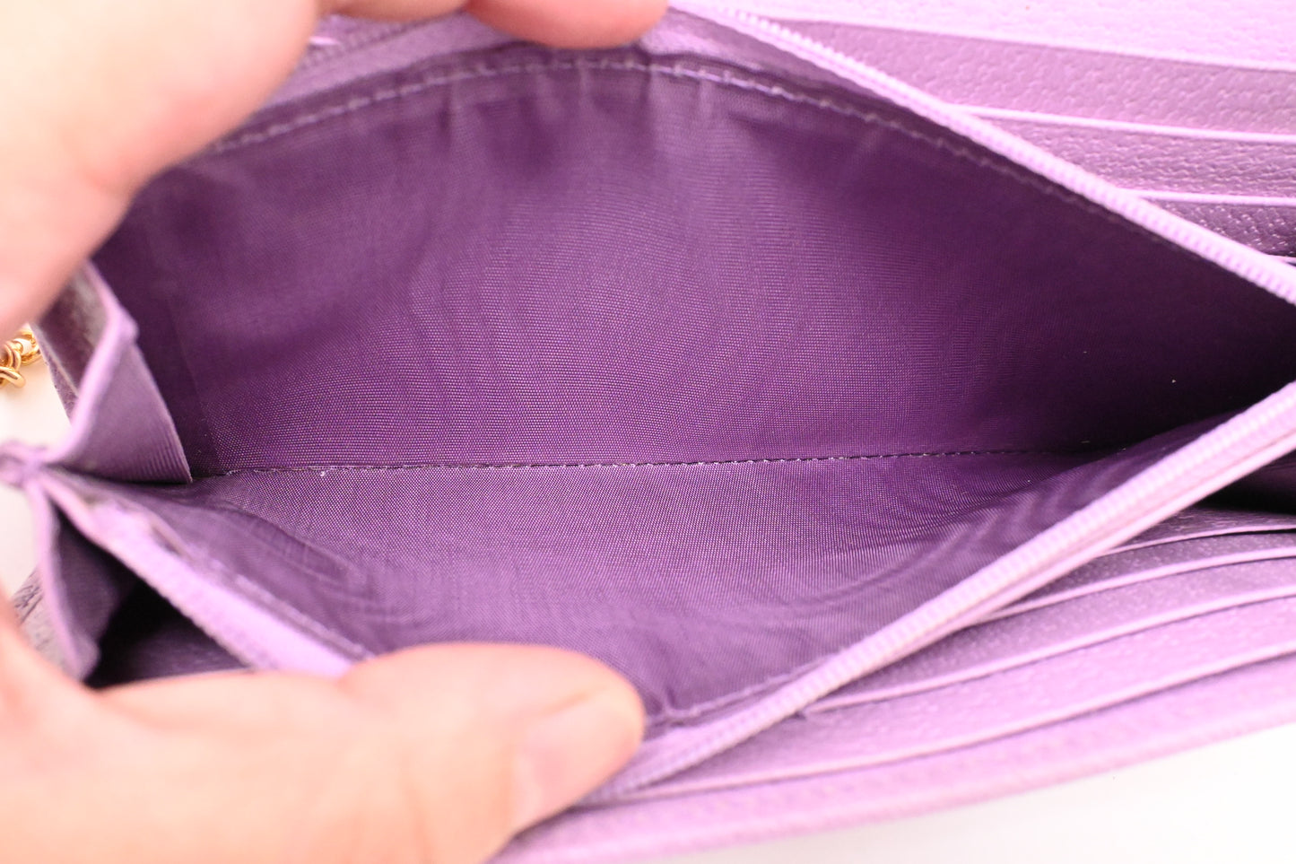 Gucci Flora Wallet on Chain in Lavender Canvas
