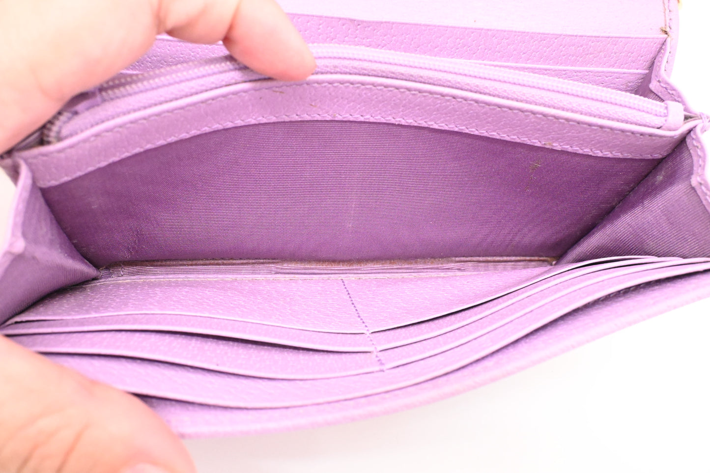 Gucci Flora Wallet on Chain in Lavender Canvas