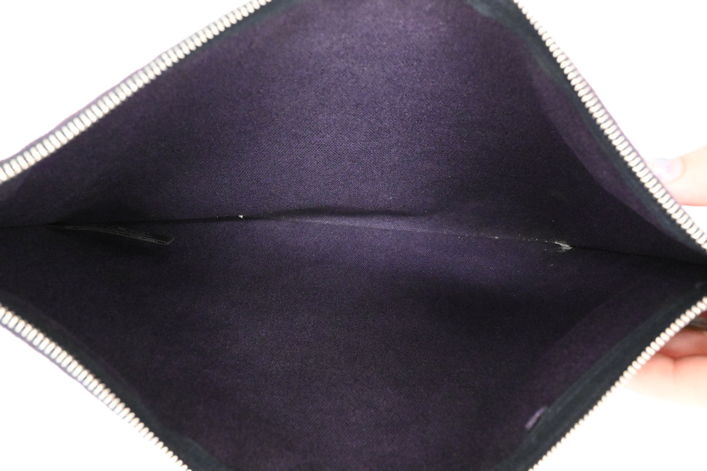 Hermes Bain Pouch in Purple Canvas