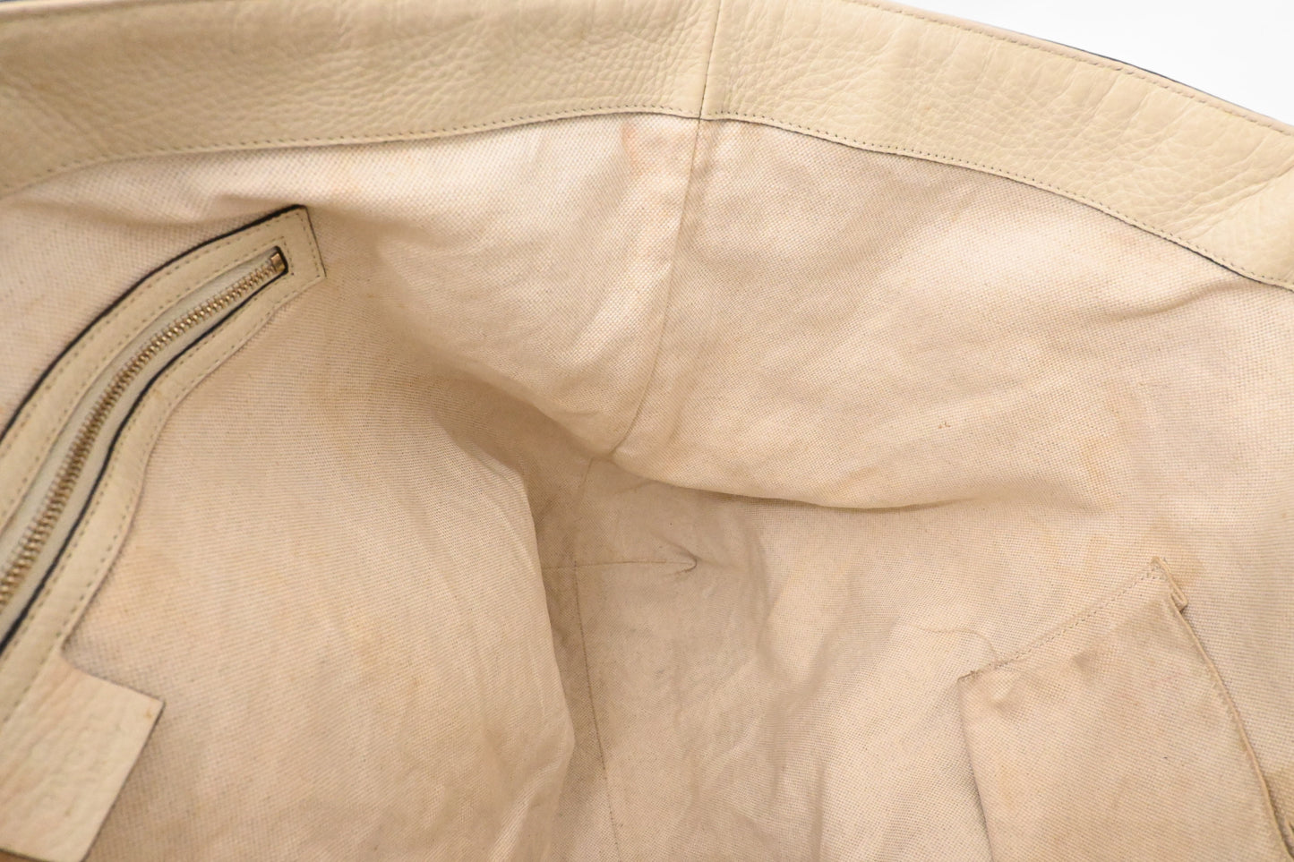 Gucci Large Bamboo Tote in Blue Raffia and Cream Leather