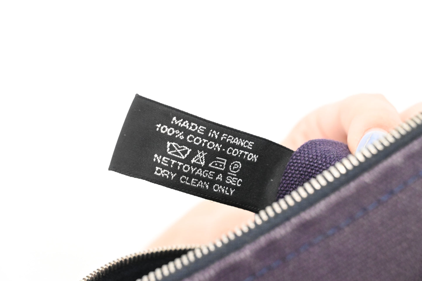 Hermes Bain Pouch in Purple Canvas