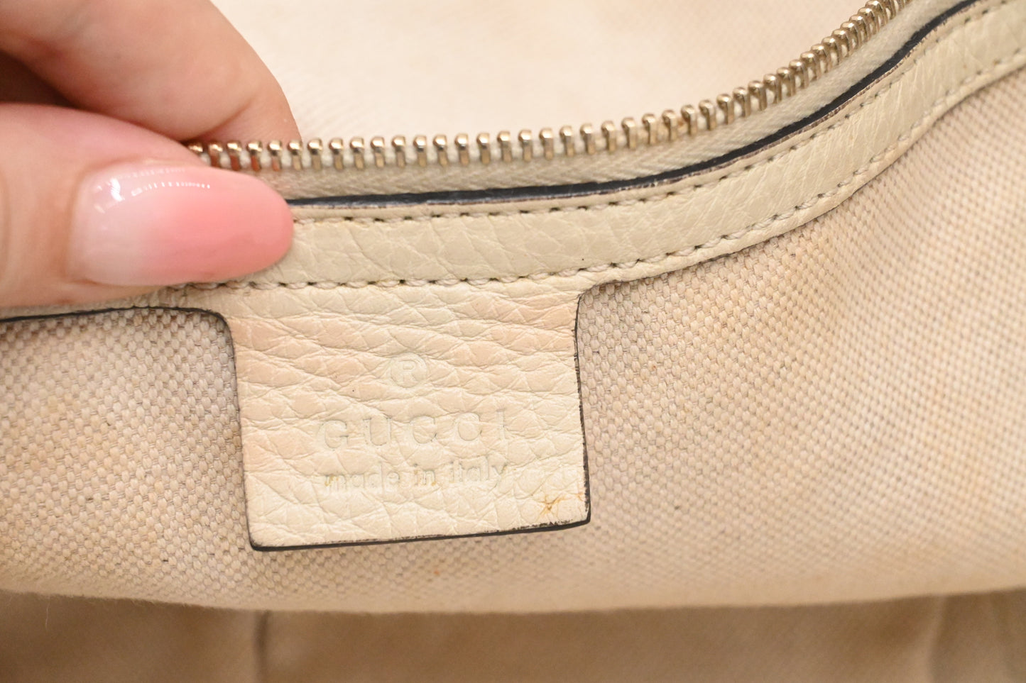 Gucci Large Bamboo Tote in Blue Raffia and Cream Leather