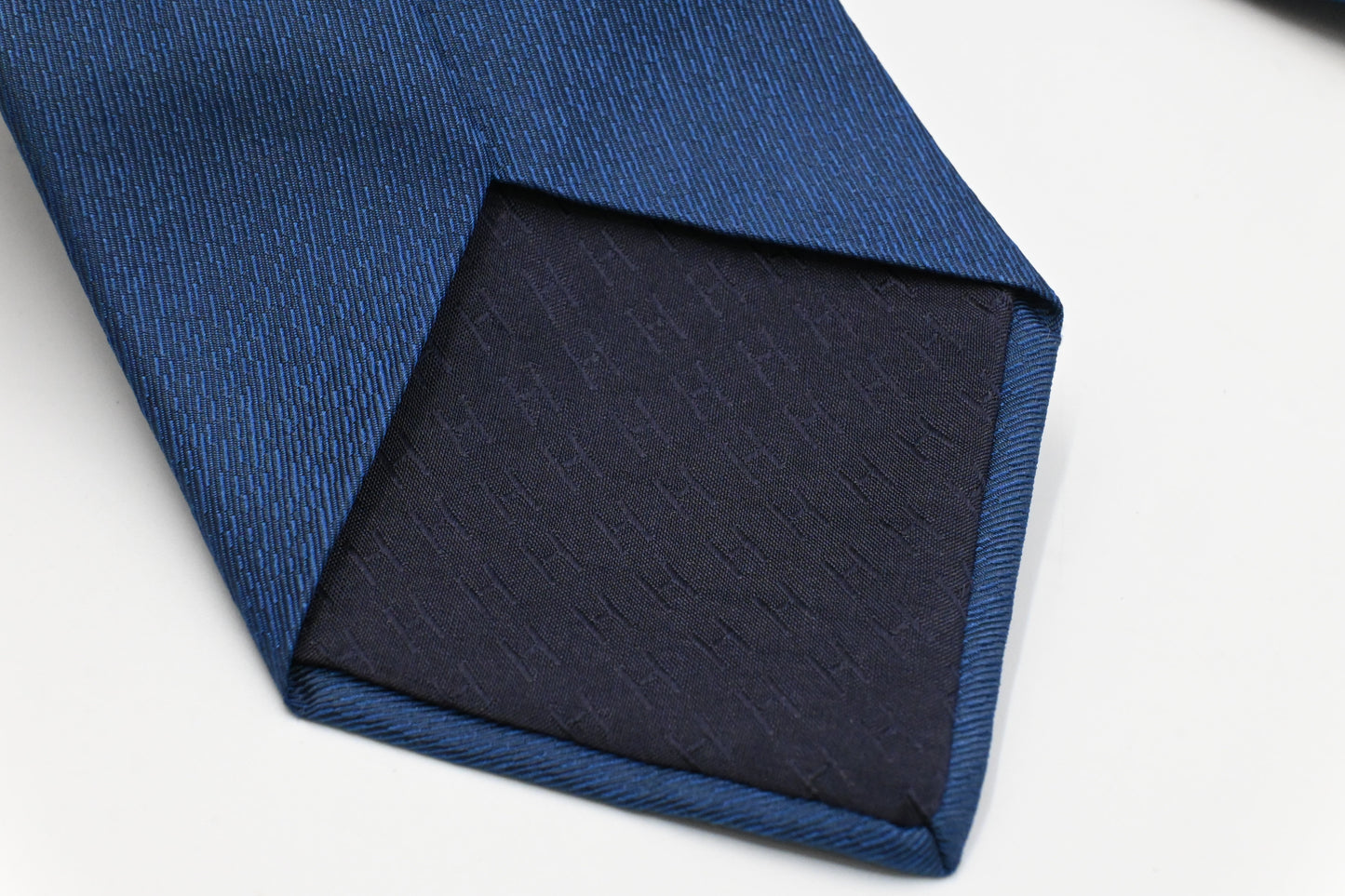 Hermes Horse Tie in Blue Silk