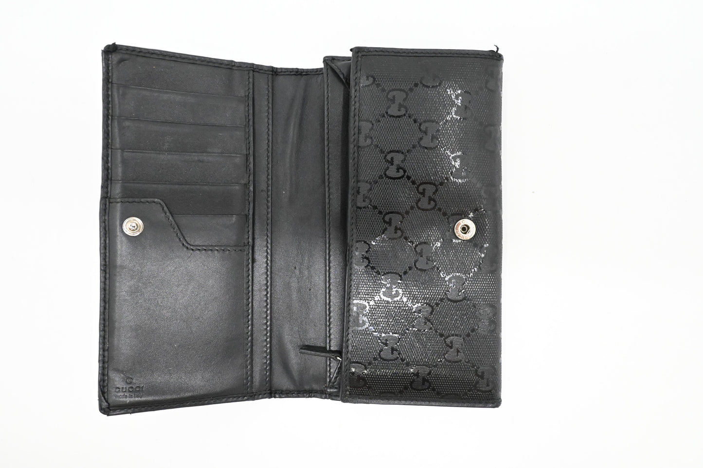 Gucci Long Wallet in Black Imprime Canvas