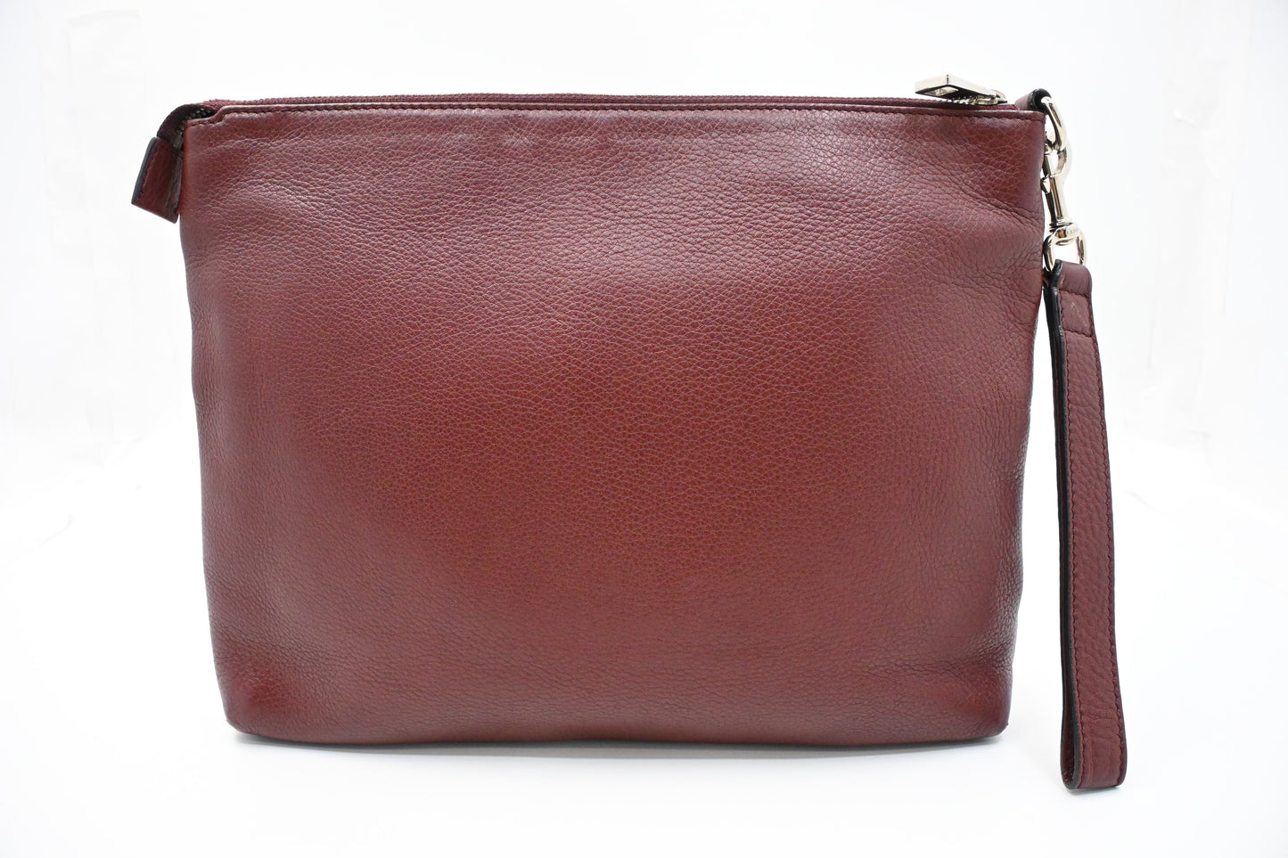 Gucci Wrist Pouch in Burgundy Leather