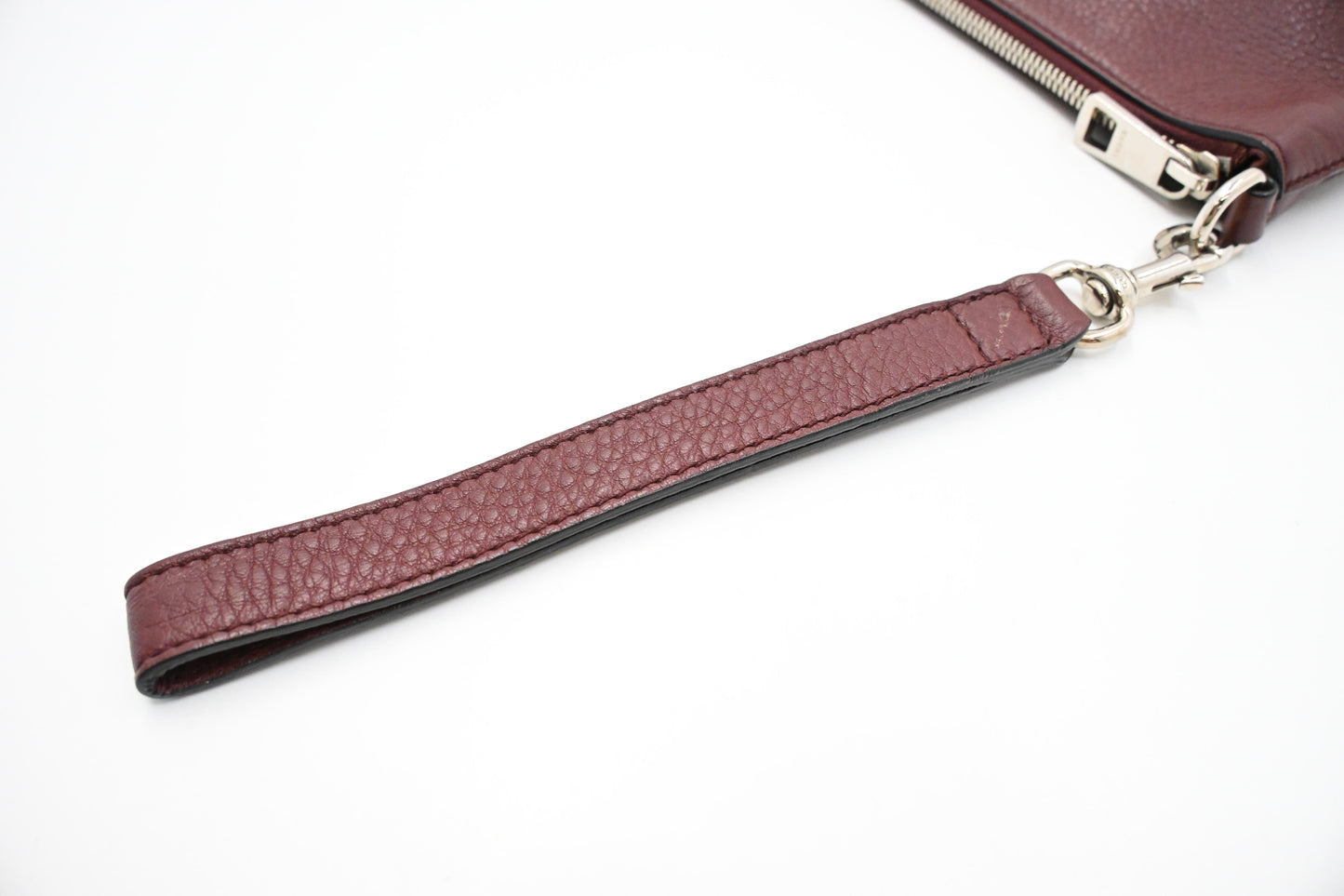 Gucci Wrist Pouch in Burgundy Leather