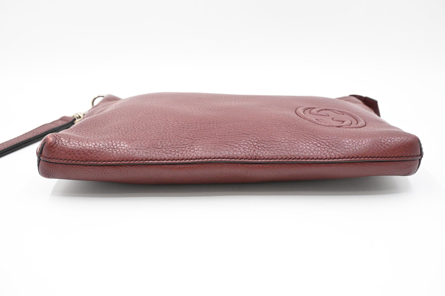 Gucci Wrist Pouch in Burgundy Leather