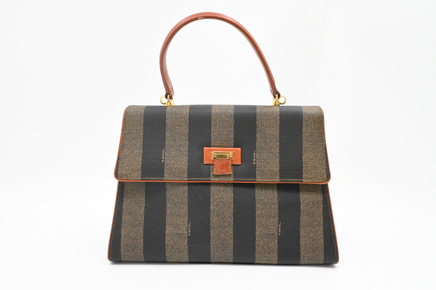 Fendi Top Handle Bag in Pequin Canvas