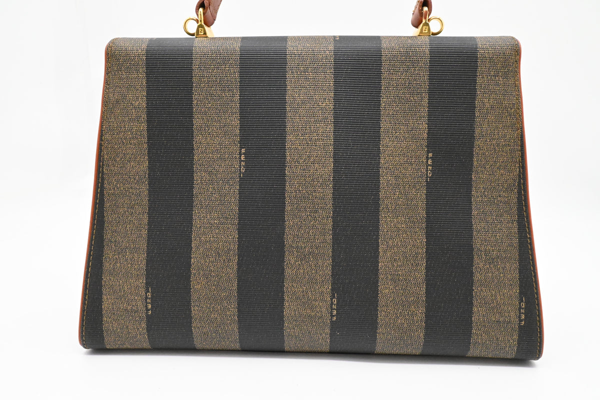 Fendi Top Handle Bag in Pequin Canvas