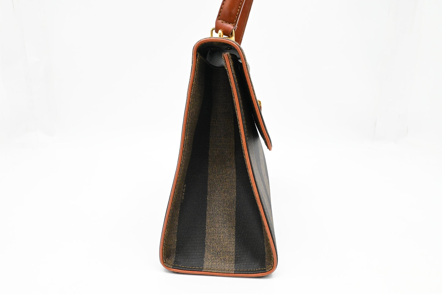 Fendi Top Handle Bag in Pequin Canvas