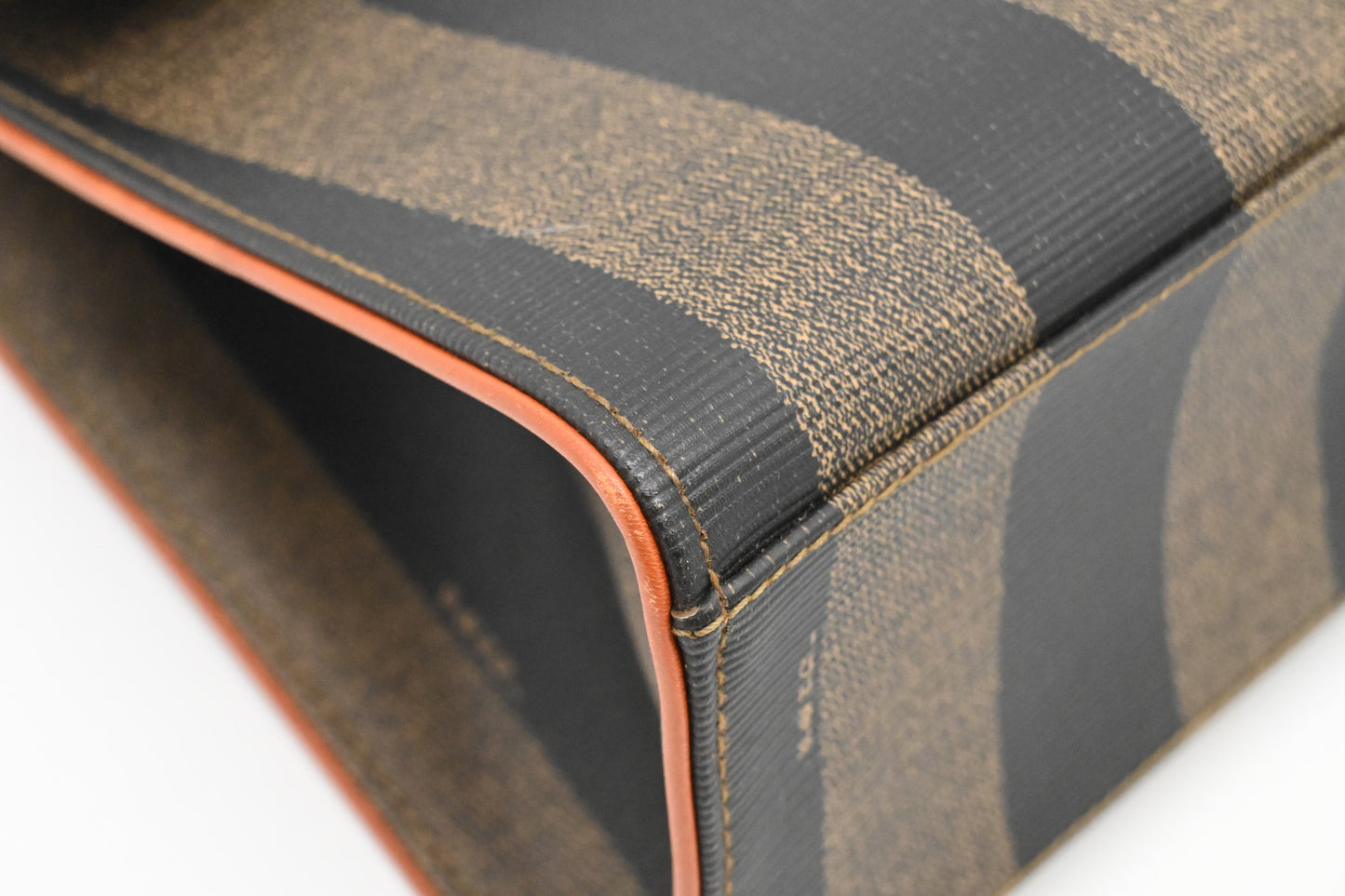 Fendi Top Handle Bag in Pequin Canvas