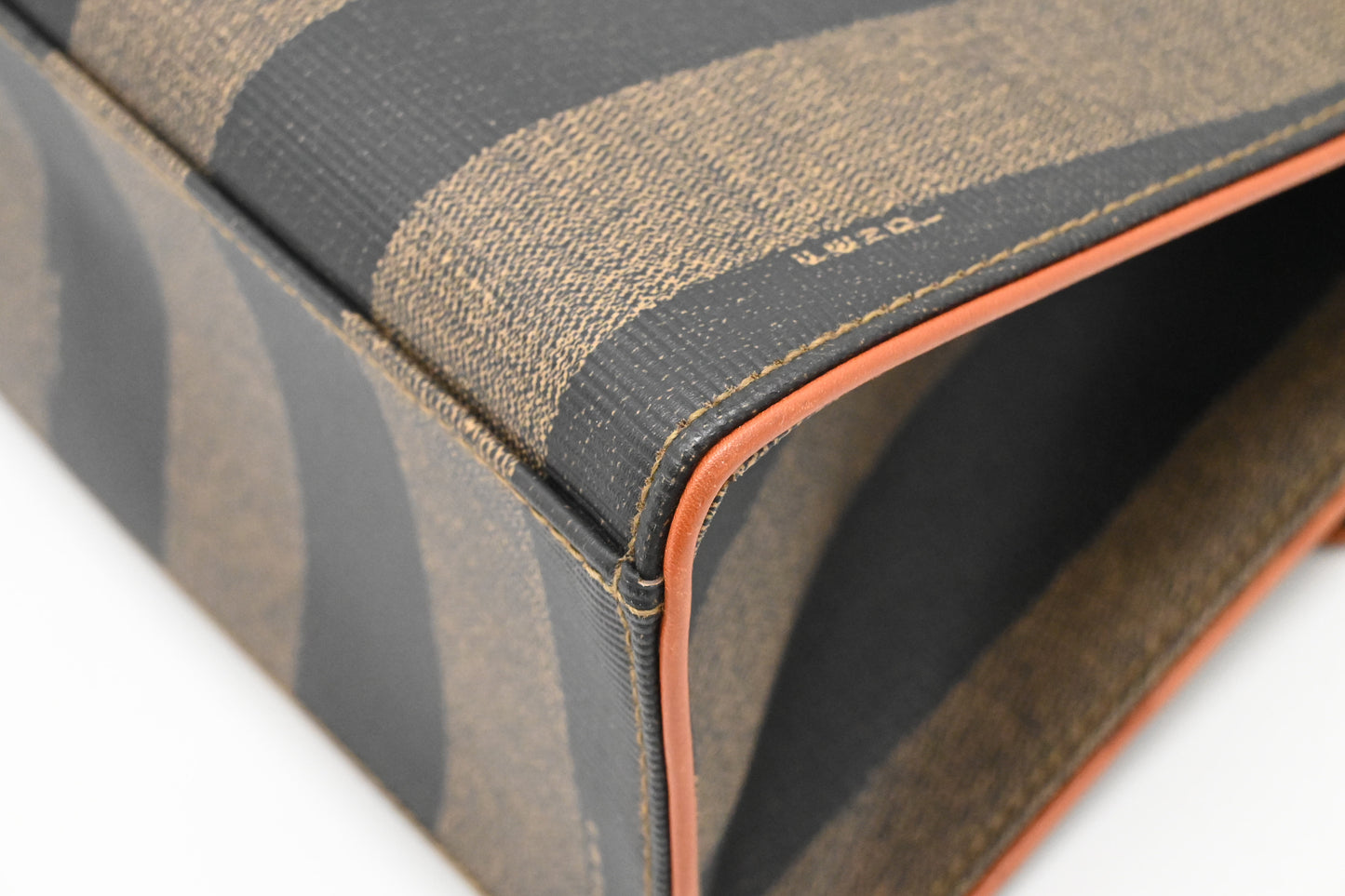 Fendi Top Handle Bag in Pequin Canvas