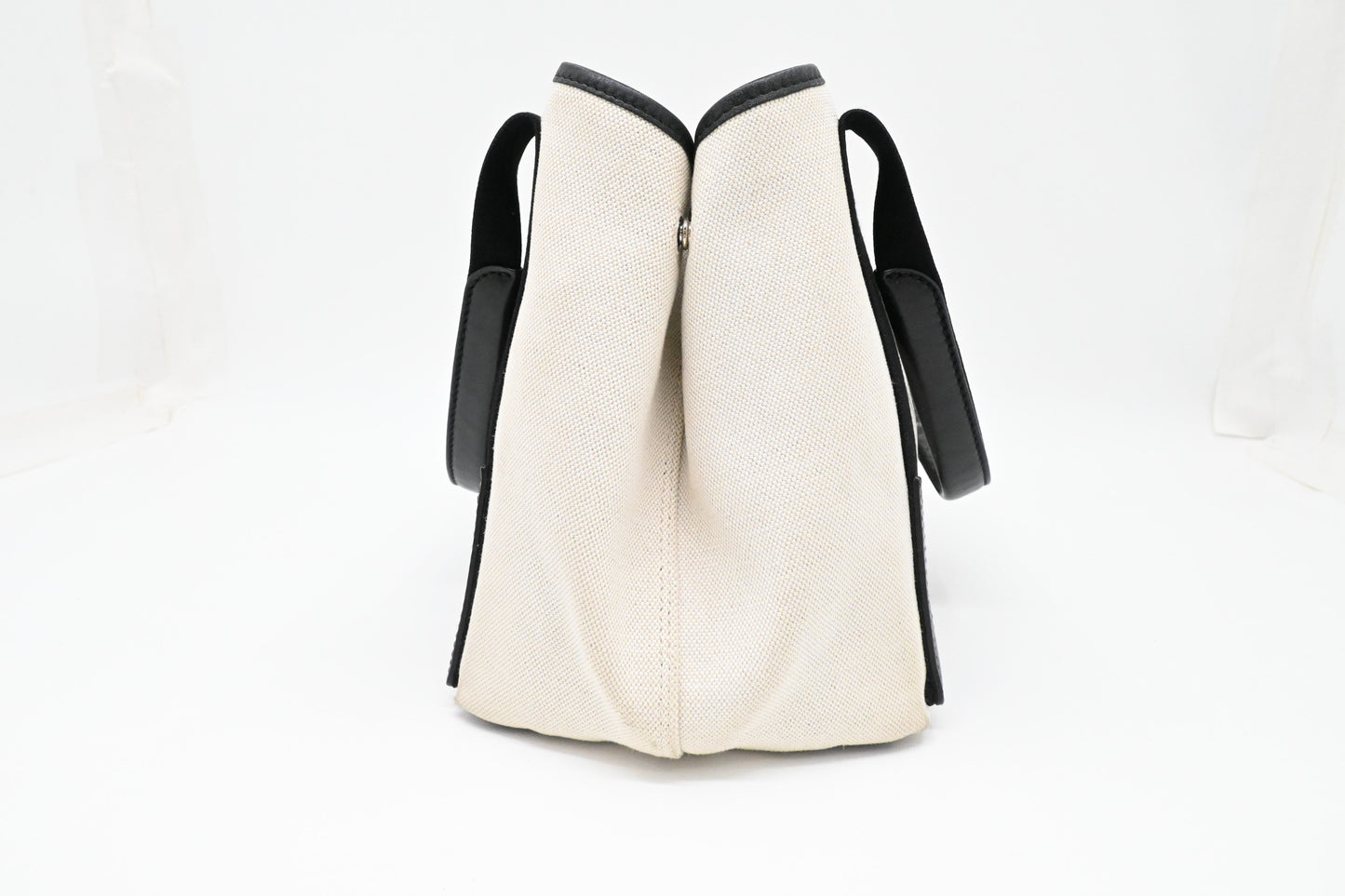 Balenciaga Cabas in White and Black Canvas